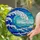 Dynamic Crashing Ocean Wave Stained Glass - Tiffany Jewel Tone Ocean Water Swirl Mosaic Stained Glass Suncatcher - 2