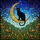 Black Cat Golden Crescent Moon Stained Glass Art - Celestial Jewel Tone Night Sky Stars Stained Glass Suncatcher - 5