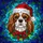 Cavalier King Charles Spaniel Santa Hat Stained Glass Wreath - Christmas Dog Lover Holiday Decor Stained Glass Suncatcher - 5