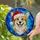 Happy Pembroke Corgi Stained Glass Mosaic Dog Santa Hat - Festive Christmas Holiday Decor Stained Glass Suncatcher - 2