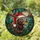 Majestic Moose Head Stained Glass Santa Hat Winter Forest Tiffany Christmas Gift Stained Glass Suncatcher - 1