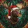 Majestic Moose Head Stained Glass Santa Hat Winter Forest Tiffany Christmas Gift Stained Glass Suncatcher - 5
