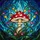 Amanita Muscaria Mushroom Tiffany Stained Glass Forest Berries Edge-to-Edge Mosaic Art Stained Glass Suncatcher - 5