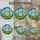 Six White Daisies Yellow Orange Centers Green Leaves Tiffany Glass Style Jewel Tone Mosaic Art Stained Glass Suncatcher - 4