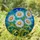 Six White Daisies Yellow Orange Centers Green Leaves Tiffany Glass Style Jewel Tone Mosaic Art Stained Glass Suncatcher - 1
