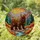 Stained Glass Brown Bear Mountain Sunrise Tiffany Jewel Tones Stained Glass Suncatcher - 1