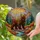 Stained Glass Brown Bear Mountain Sunrise Tiffany Jewel Tones Stained Glass Suncatcher - 2