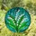 Lily of the Valley Floral Tiffany Style Stained Glass Art with Green Leaves & Teal Mosaic Stained Glass Suncatcher - 1