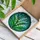 Lily of the Valley Floral Tiffany Style Stained Glass Art with Green Leaves & Teal Mosaic Stained Glass Suncatcher - 3