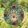 Hamster Chestnut Flowers Tiffany Glass - Detailed Mosaic Home Decor Gift for Animal Lovers Stained Glass Suncatcher - 1