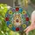 Hamster Chestnut Flowers Tiffany Glass - Detailed Mosaic Home Decor Gift for Animal Lovers Stained Glass Suncatcher - 2