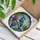 Blue Jay Branch Stained Glass Purple Grapes Vine Leaves Translucent Tiffany Mosaic Stained Glass Suncatcher - 3