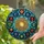 Ornate Golden Pentagram Mystical Symbols Astrological Arcane Tiffany Stained Glass Stained Glass Suncatcher - 2