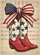 Distressed Cowboy Boots American Flag Bow Stars - Vintage Americana Patriotic Art Garden Flag - 6