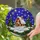 Stained Glass Winter Cabin Christmas Trees Star-Filled Night Sky Holiday Decoration Gift Stained Glass Suncatcher - 2