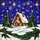 Stained Glass Winter Cabin Christmas Trees Star-Filled Night Sky Holiday Decoration Gift Stained Glass Suncatcher - 5