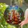 Stylized Sitting Fox Stained Glass Forest Flowers Mosaic Art - Tiffany Style Jewel Tones Stained Glass Suncatcher - 2