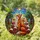 Stylized Sitting Fox Stained Glass Forest Flowers Mosaic Art - Tiffany Style Jewel Tones Stained Glass Suncatcher - 1