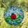 Ladybug Stained Glass Tiffany Style Mosaic Sky Jewel Tone Red Green Leaf Home Decoration Stained Glass Suncatcher - 1