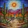 Vibrant Roadrunner Saguaro Cactus Desert Mountains Sun - Southwest Nature Home Decor Stained Glass Suncatcher - 5