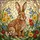 Stained Glass Rabbit Wildflowers Daisy Bellflower Mosaic - Tiffany Style Floral Art Stained Glass Suncatcher - 5