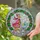 Mother Duck Baby Duckling Stroller Stained Glass Art Jewel Tone Floral Wreath Mosaic Stained Glass Suncatcher - 2