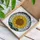 Tiffany Glass Sunflower Seed Head Mosaic - Radiant Petals, Sky, Emerald Green Leaves Stained Glass Suncatcher - 3