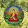 Serene Buddha Lotus Flowers Stained Glass Sunburst - Zen Meditation Spiritual Decor Stained Glass Suncatcher - 1