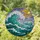 Colossal Ocean Wave Breaking Crest Stained Glass - Stylized Sun Turbulent Sky Mosaic Stained Glass Suncatcher - 1