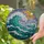 Colossal Ocean Wave Breaking Crest Stained Glass - Stylized Sun Turbulent Sky Mosaic Stained Glass Suncatcher - 2