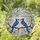 Blue Jays Stained Glass Tiffany Style Flowering Branches Pink Blossoms Mosaic Background Stained Glass Suncatcher - 1