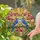 Detailed Blue Jays Orchid Flowers Stained Glass - Intricate Sun Mosaic, Glowing Jewel Tones Stained Glass Suncatcher - 2