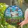 Five Birds Flying Wildflowers Blue Sky Green Hills - Tiffany Stained Glass Art Stained Glass Suncatcher - 2
