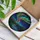 Vibrant Aurora Borealis Stained Glass Mountain Lake Starry Night Pine Trees Jewel Tones Stained Glass Suncatcher - 3