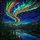 Vibrant Aurora Borealis Stained Glass Mountain Lake Starry Night Pine Trees Jewel Tones Stained Glass Suncatcher - 5