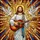 Jesus Christ Playing Guitar Stained Glass Doves Sunburst Radiant Christian Home Decor Stained Glass Suncatcher - 5