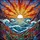 Detailed Vibrant Tiffany Style Stained Glass Sun Ocean Waves Coral Reef Seascape Art Stained Glass Suncatcher - 5