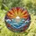 Detailed Vibrant Tiffany Style Stained Glass Sun Ocean Waves Coral Reef Seascape Art Stained Glass Suncatcher - 1