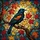 Red-winged Blackbird Stained Glass with Autumn Maple Leaves - Tiffany Style Bird Lover Gift Stained Glass Suncatcher - 5