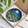 Stained Glass Tiffany Lilies Full Moon Golden Stars Deep Blue Sky Nocturnal Landscape Stained Glass Suncatcher - 3