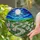 Stained Glass Tiffany Lilies Full Moon Golden Stars Deep Blue Sky Nocturnal Landscape Stained Glass Suncatcher - 2