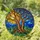 Stained Glass Gnarled Trees Golden Sun Mosaic Sky Flowers - Nature Home Decor Gift Stained Glass Suncatcher - 1