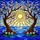 Gnarled Trees Pink Blossoms Radiant Sun Water Waves Tiffany Stained Glass Art Mosaic Stained Glass Suncatcher - 5