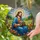 Jesus Christ Tortoise Wildflower Meadow Tiffany Stained Glass Religious Home Decor Stained Glass Suncatcher - 2