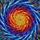 Stained Glass Mosaic Spiral Pattern Tiffany Style Jewel Tones - Detailed Edge-to-Edge Art Stained Glass Suncatcher - 5
