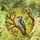 Woodpecker Stained Glass Mosaic Art with Vibrant Red Cap, Green Leaves, & Sunlit Yellow Sky Stained Glass Suncatcher - 1