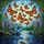 Orange Monarch Butterflies Water Scene Hyacinth Flowers Stained Glass Tiffany Art Stained Glass Suncatcher - 5