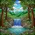 Stained Glass Cascading Waterfall Forest Mountain Scene - Tiffany Style Nature Jewel Tones Stained Glass Suncatcher - 5