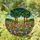 Wildflower Meadow Poppies Cosmos Daisies Stained Glass Trees Rolling Hills Mosaic Sky Stained Glass Suncatcher - 1