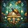 Iridescent Beetle Glowing Mushroom Forest Glade - Dragonfly Moth Tiffany Stained Glass Artwork Stained Glass Suncatcher - 5